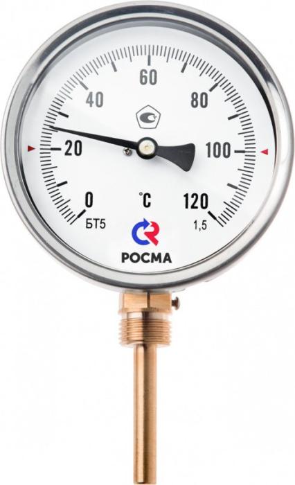 Термометр бимет БТ-52.211(0-160С)G1/2 радиальный н/ж сталь Росма 07/2020