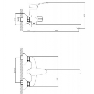 Смеситель ZOLLEN MAINZ (арт. MA62410541-1) для ванны нижний изл.350 мм,карт.35мм от ГК Аванта Архангельск