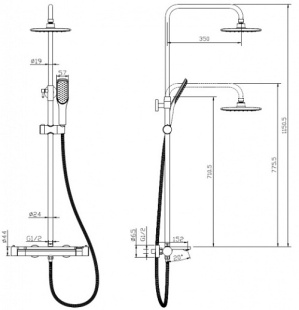 Душевая система SMART sant Афалина SM2307AW с термостатическим смесителем ванна/душ от ГК Аванта Архангельск